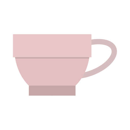Coffee cup flat vector icon. Beige color cup for coffee isolated on white background for graphic and web design.のイラスト素材