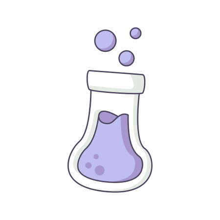 Erlenmeyer cartoon doodle hand drawn concept vector kawaii illustration.のイラスト素材