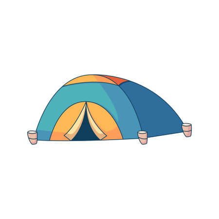 tent cartoon doodle hand drawn concept design vector art kawaii illustrationのイラスト素材