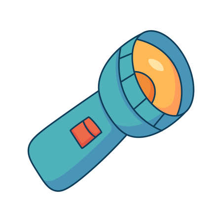 flashlight cartoon doodle hand drawn concept design vector art kawaii illustrationのイラスト素材