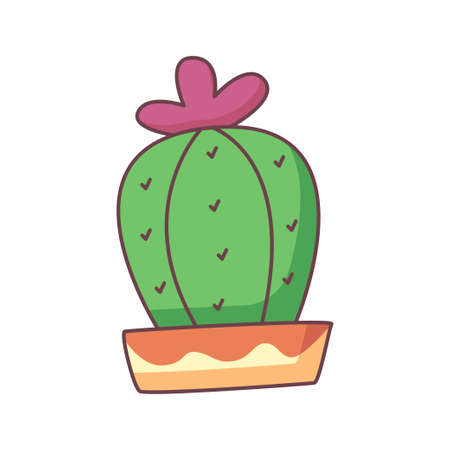 cactus cartoon doodle hand drawn concept vector kawaii illustrationのイラスト素材