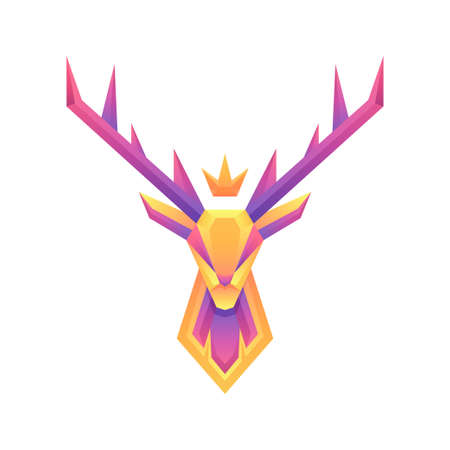 Creative colorful gradient deer vector concept design templateのイラスト素材