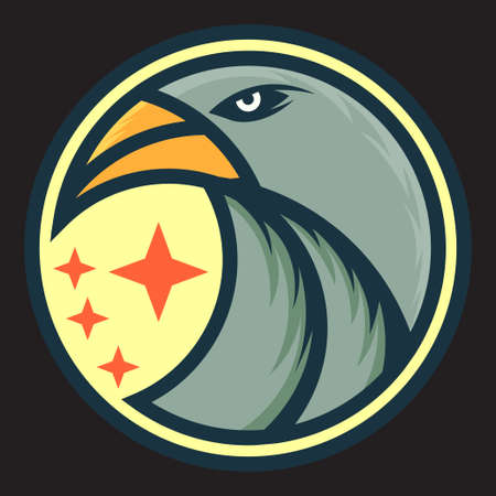 Eagle Mascot Logo Concept Vector Illustration. Suitable For Wallpaper, Banner, Background, Card, Book Illustration, Logo, T-Shirt Design, Sticker, Cover, etcのイラスト素材