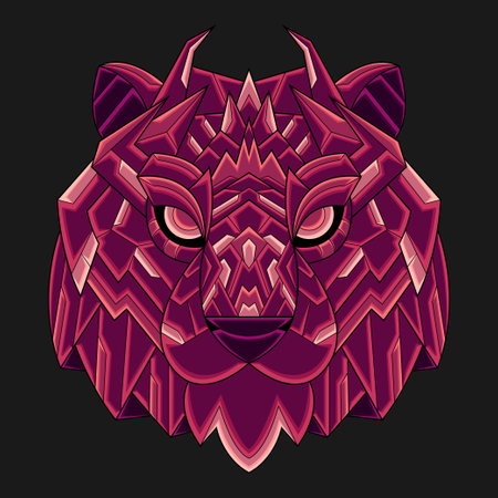 Abstract Colorful Ornament Doodle Art Tiger Illustration Cartoon Concept Vector. Suitable For Wallpaper, Clip Art, Background, Card, Book Illustration, T-Shirt Design, Sticker, Cover, etcのイラスト素材