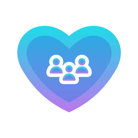 community love gradient logo design template iconのイラスト素材