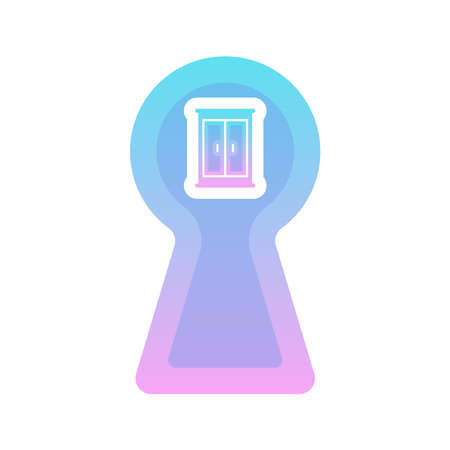 keyhole furniture gradient logo design modern template iconのイラスト素材