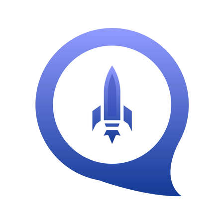 rocket chat logo gradient design template icon elementのイラスト素材