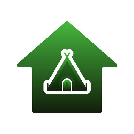 tent home logo gradient design template icon elementのイラスト素材