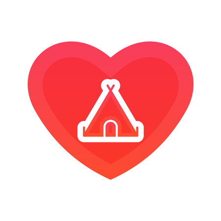 tent love logo gradient design template icon elementのイラスト素材