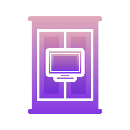 monitor furniture logo gradient design template icon elementのイラスト素材
