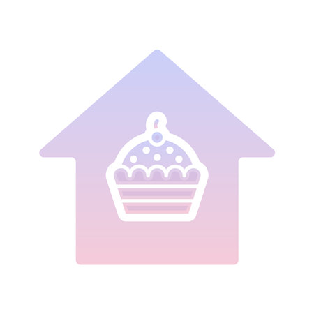 cupcake home logo gradient design template icon element