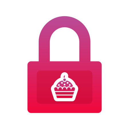 cupcake lock logo gradient design template icon elementのイラスト素材