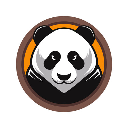 Panda Mascot Logo Concept Vector Illustration Cartoon. Suitable For Logo, Wallpaper, Banner, Background, Card, Book Illustration, T-Shirt Design, Sticker, Cover, etcのイラスト素材