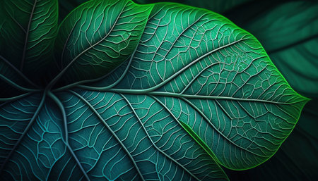 An intricate and organic green leaf texture, a beautiful and detailed illustration of the beauty of nature.の写真素材