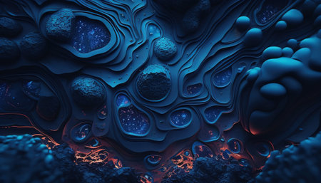 Blue lava stone texture, portraying abstract and naturalistic beautyの写真素材