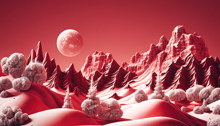 Vibrant red background, capturing the energy and excitement of celebration