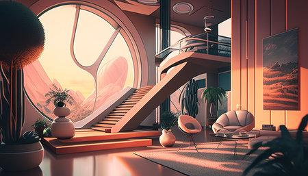 Abstract house with innovative design and futuristic style