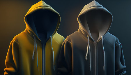 Realistic and detailed illustration of a hoodieの写真素材