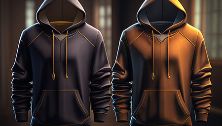 Realistic and detailed illustration of a hoodieの写真素材