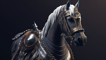 brave horse knight digital art illustration, Generative AIの素材