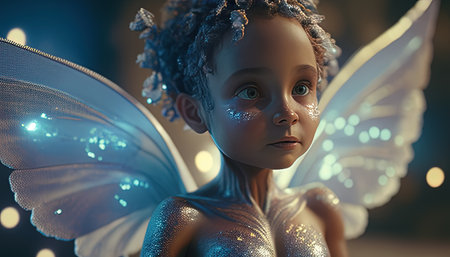 mischievous fairy digital art illustration, Generative AIの素材