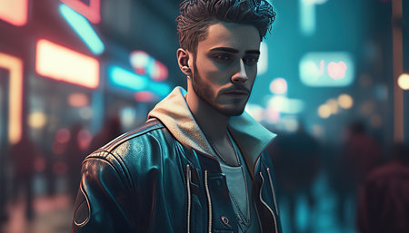 charismatic influencer digital art illustration, Generative AIの素材