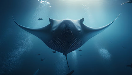 manta ray monster digital art illustration, Generative AIの素材