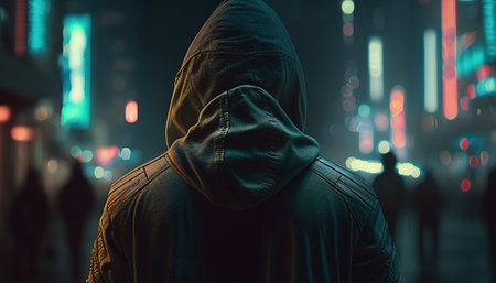 street smart hacker digital art illustration, Generative AIの素材