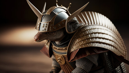 armadillo samurai digital art illustration, Generative AIの素材