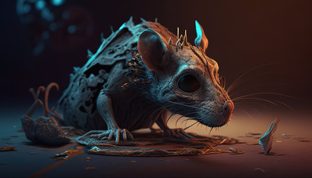 necromantic rat digital art illustration, Generative AIの素材