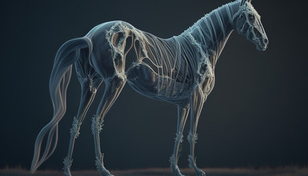 undead horse digital art illustration, Generative AIの素材