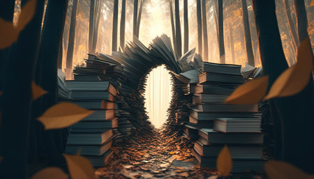 book on forest digital art illustration, Generative AIの素材