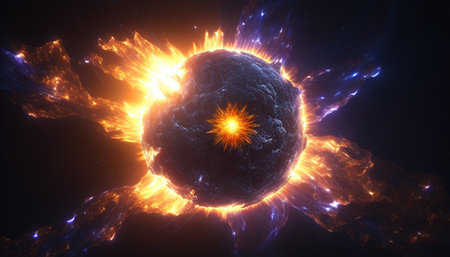supernova apocalypse digital art illustration, Generative AIの素材