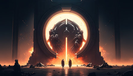 cult of apocalypse digital art illustration, Generative AIの素材