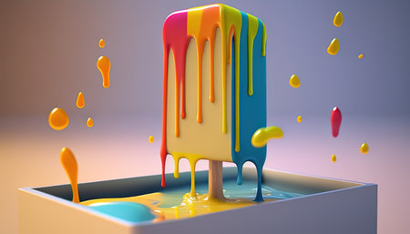 popsicle digital art illustration, Generative AIの素材