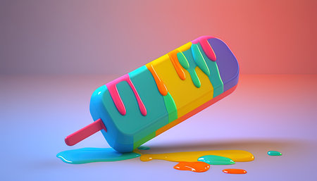 popsicle digital art illustration, Generative AIの素材