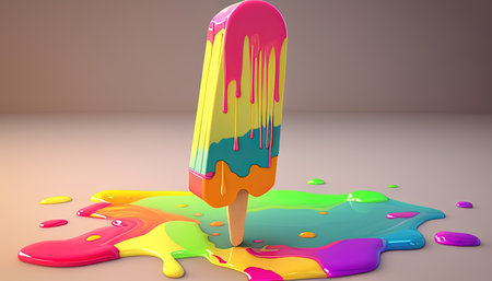 popsicle digital art illustration, Generative AIの素材