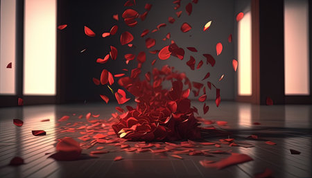 rose petals digital art illustration, Generative AIの素材