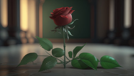single roses digital art illustration, Generative AIの素材