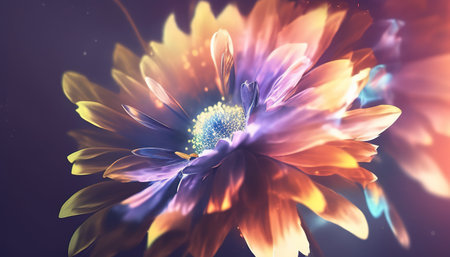 colorful flower digital art illustration, Generative AIの素材