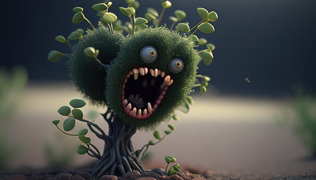 angry bush digital art illustration, Generative AIの素材