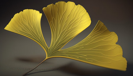ginkgo leaf digital art illustration, Generative AIの素材