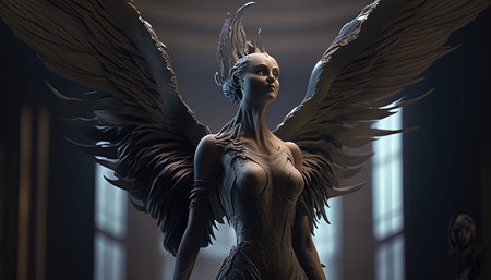 harpy digital art illustration, Generative AIの素材
