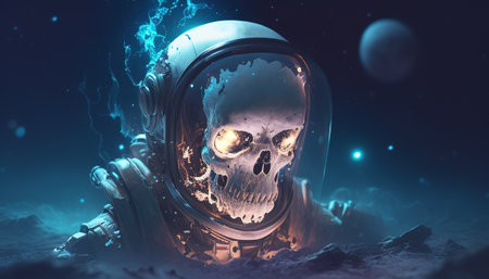 undead astronaut digital art illustration, Generative AIの素材