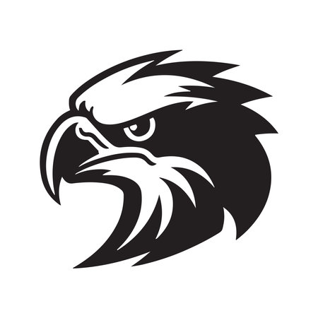 eagle mascot logo ,hand drawn illustration. Suitable For Logo, Wallpaper, Banner, Background, Card, Book Illustration, T-Shirt Design, Sticker, Cover, etcのイラスト素材