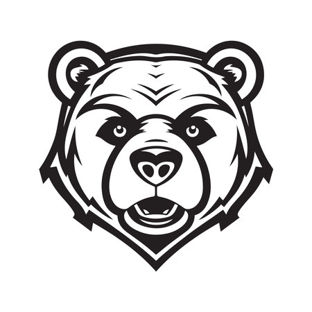 bear mascot logo ,hand drawn illustration. Suitable For Logo, Wallpaper, Banner, Background, Card, Book Illustration, T-Shirt Design, Sticker, Cover, etcのイラスト素材