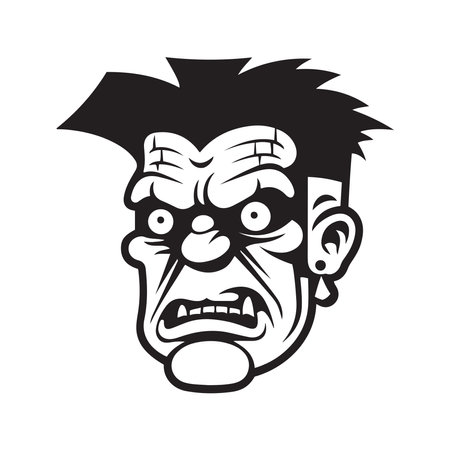 Frankenstein mascot logo ,hand drawn illustration. Suitable For Logo, Wallpaper, Banner, Background, Card, Book Illustration, T-Shirt Design, Sticker, Cover, etcのイラスト素材