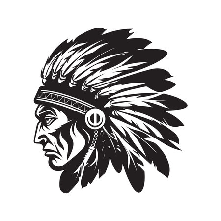 apache, vector concept digital art, hand drawn illustrationのイラスト素材