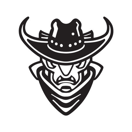 cowboy, vector concept digital art, hand drawn illustrationのイラスト素材