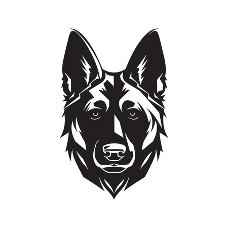 german shepherd dog, vector concept digital art, hand drawn illustrationのイラスト素材